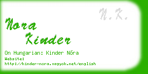 nora kinder business card